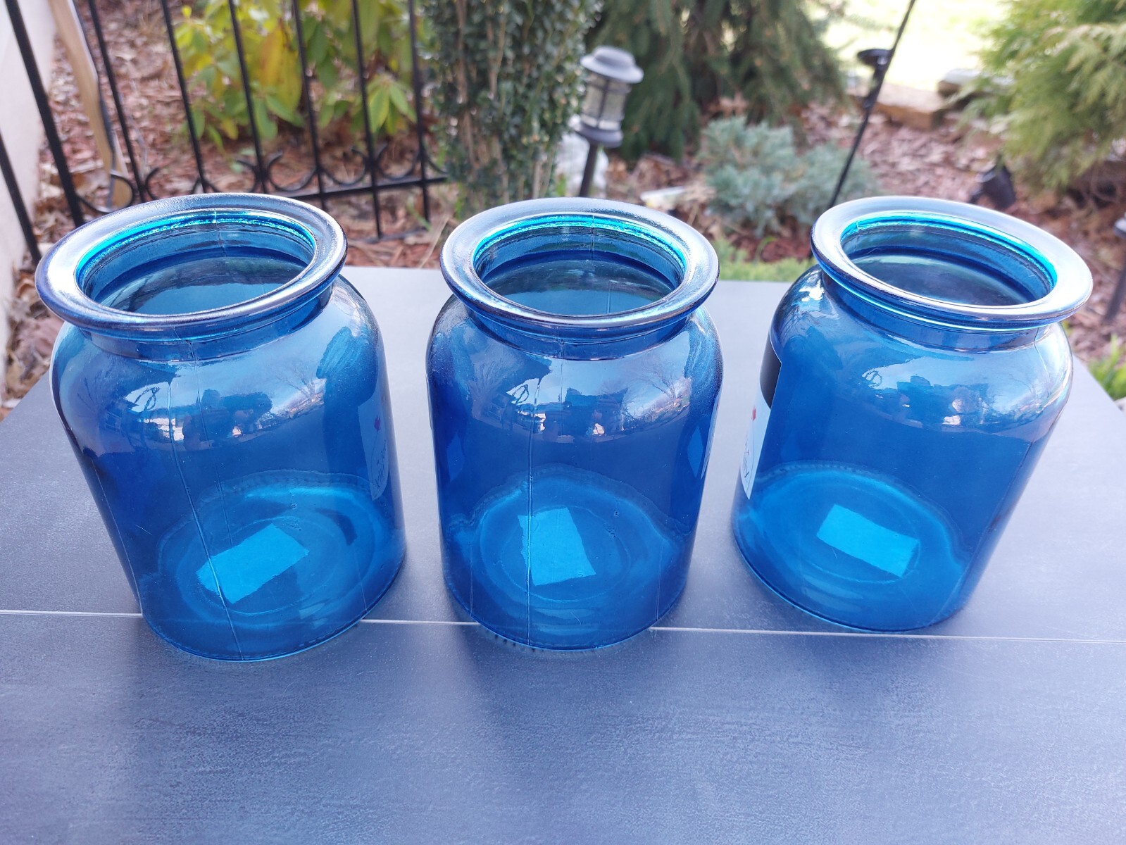 COBALT BLUE GLASS VASES 5 3/4″ TALL- BRAND NEW-set of 3