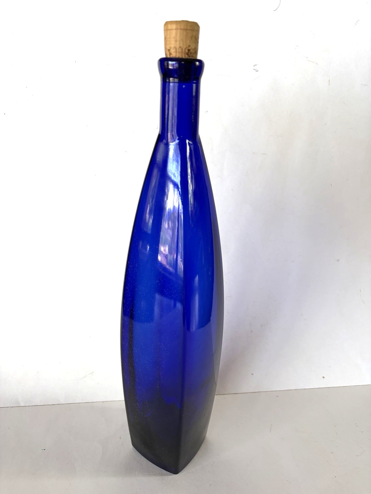 Cobalt Blue Bottle 16.5″ tall 4 sided Mint