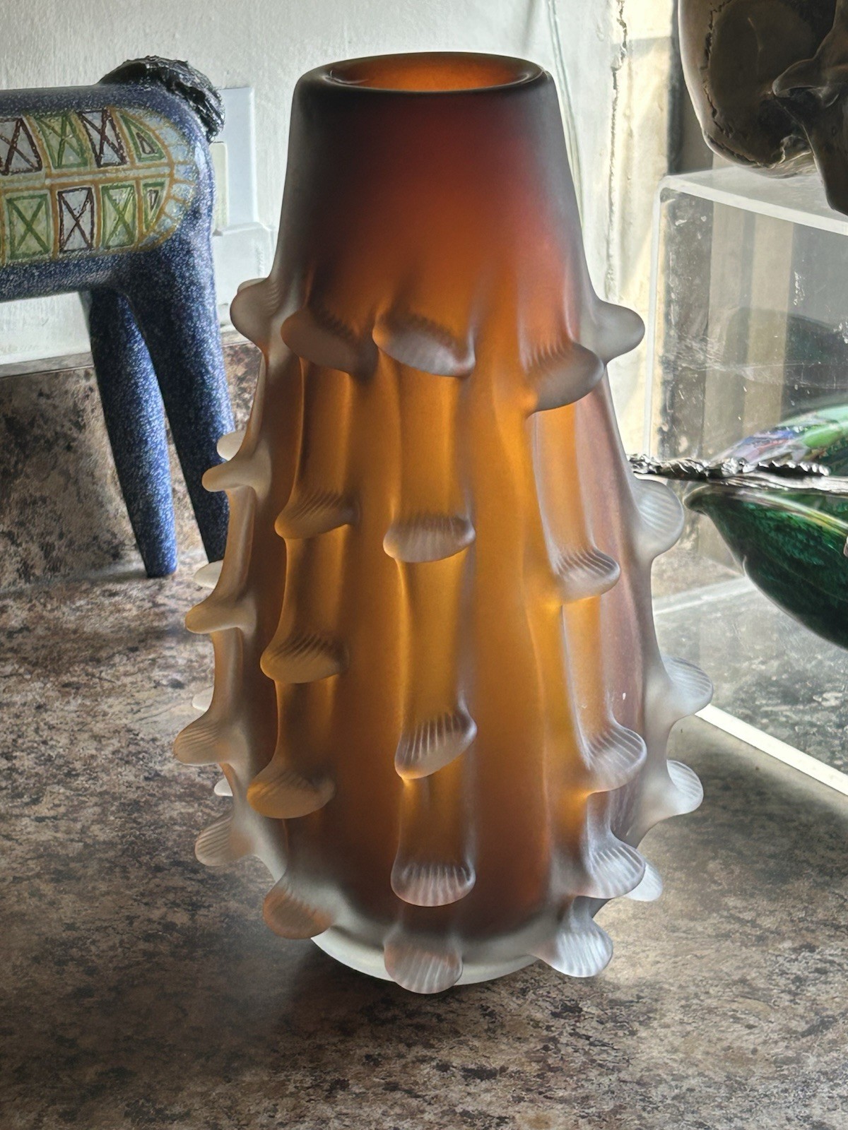 Barovier & Toso Murano Venetian Brutalist Glass Vase