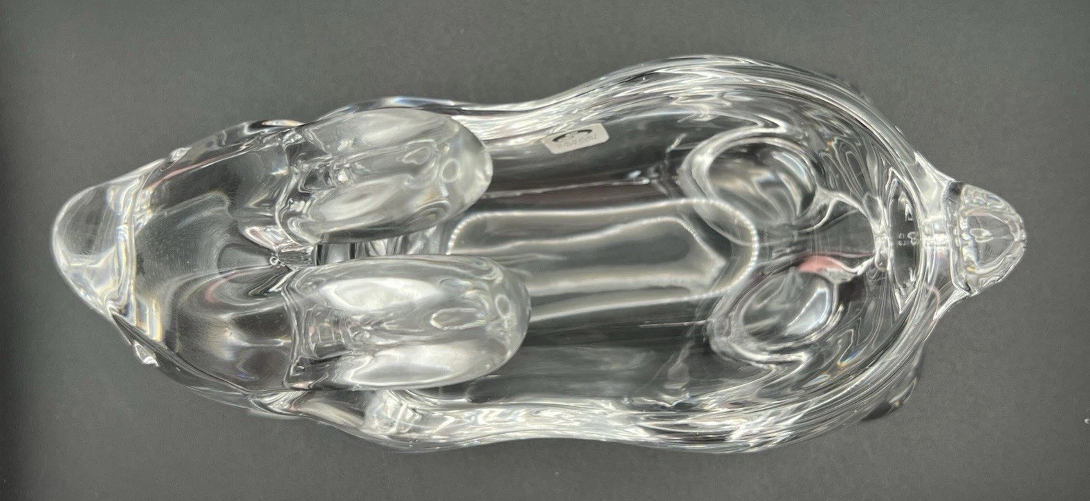 Sasaki Large Clear Crystal Bunny Rabbit Candy Trinket Dish Paperweight 7.5”