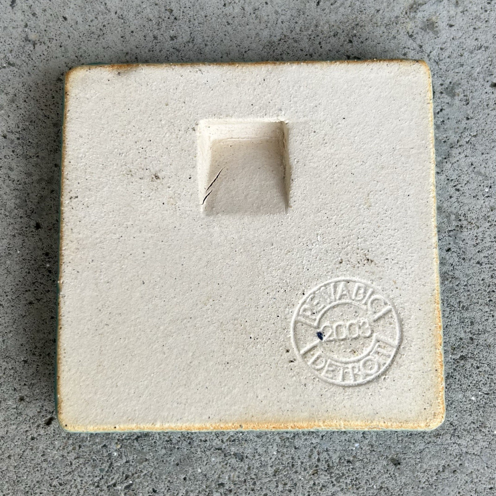 2003 PEWABIC Detroit Pottery Celebrating Michigan Family Green Glaze Tile