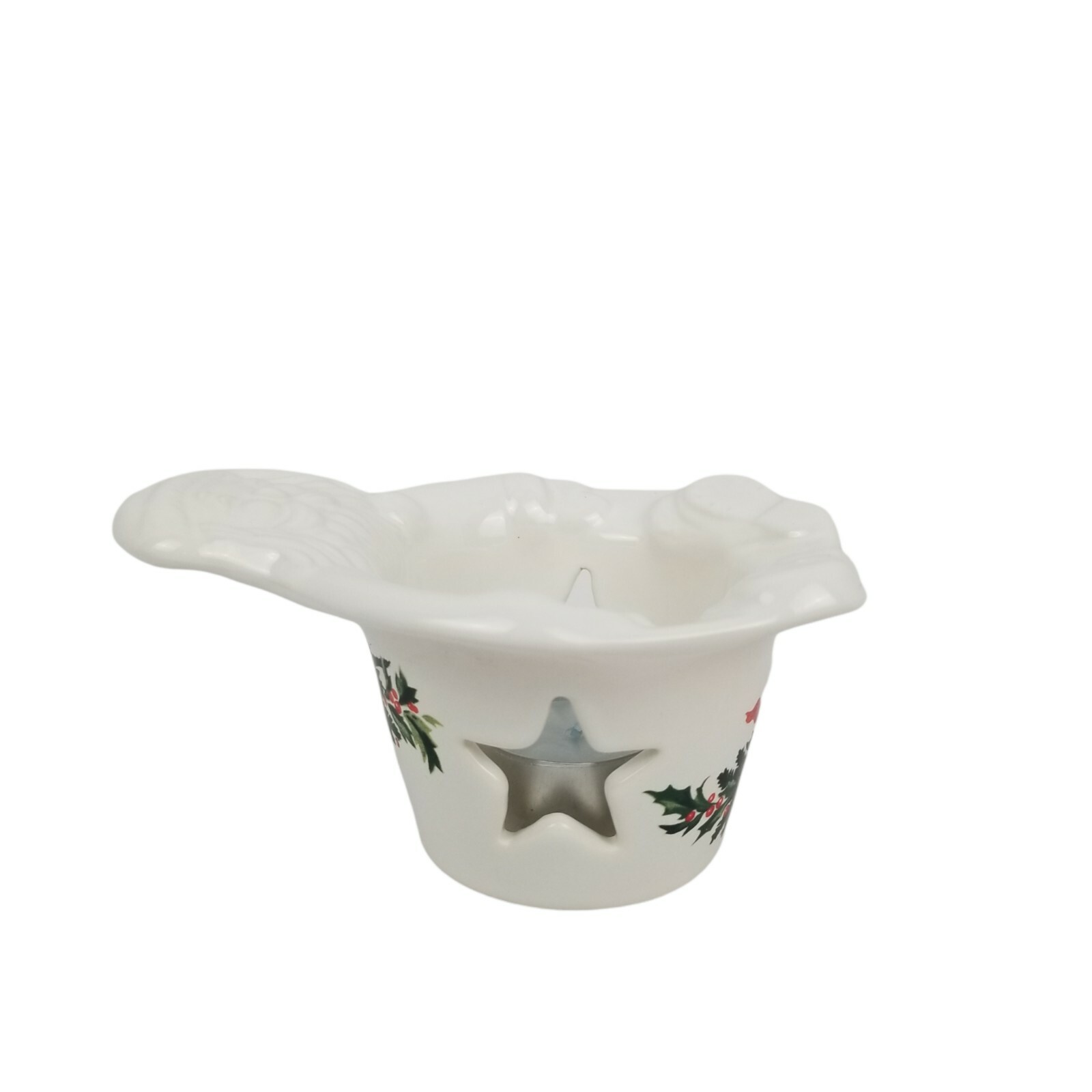 PFALTZGRAFF Christmas Heritage Santa Claus Holly Tea Light CANDLE HOLDER