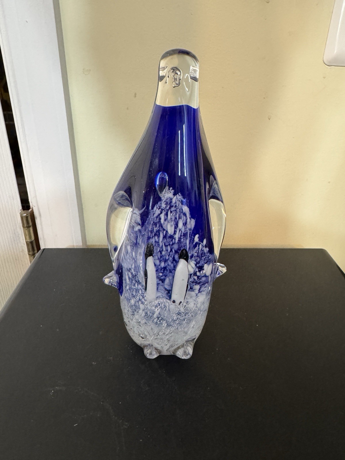 Penco Mother Penguin & Babies Art Glass Figurine Decor Paperweight 7 3/8″ Tall