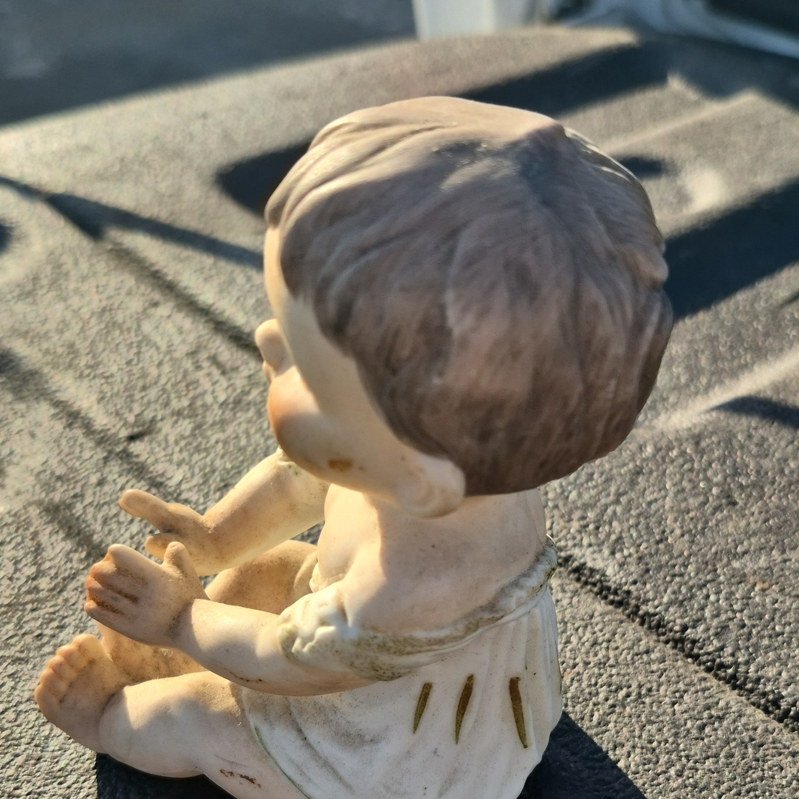 Ceramic Baby Figurine Beige Brown White Approx. 4 in Decorative Collectible