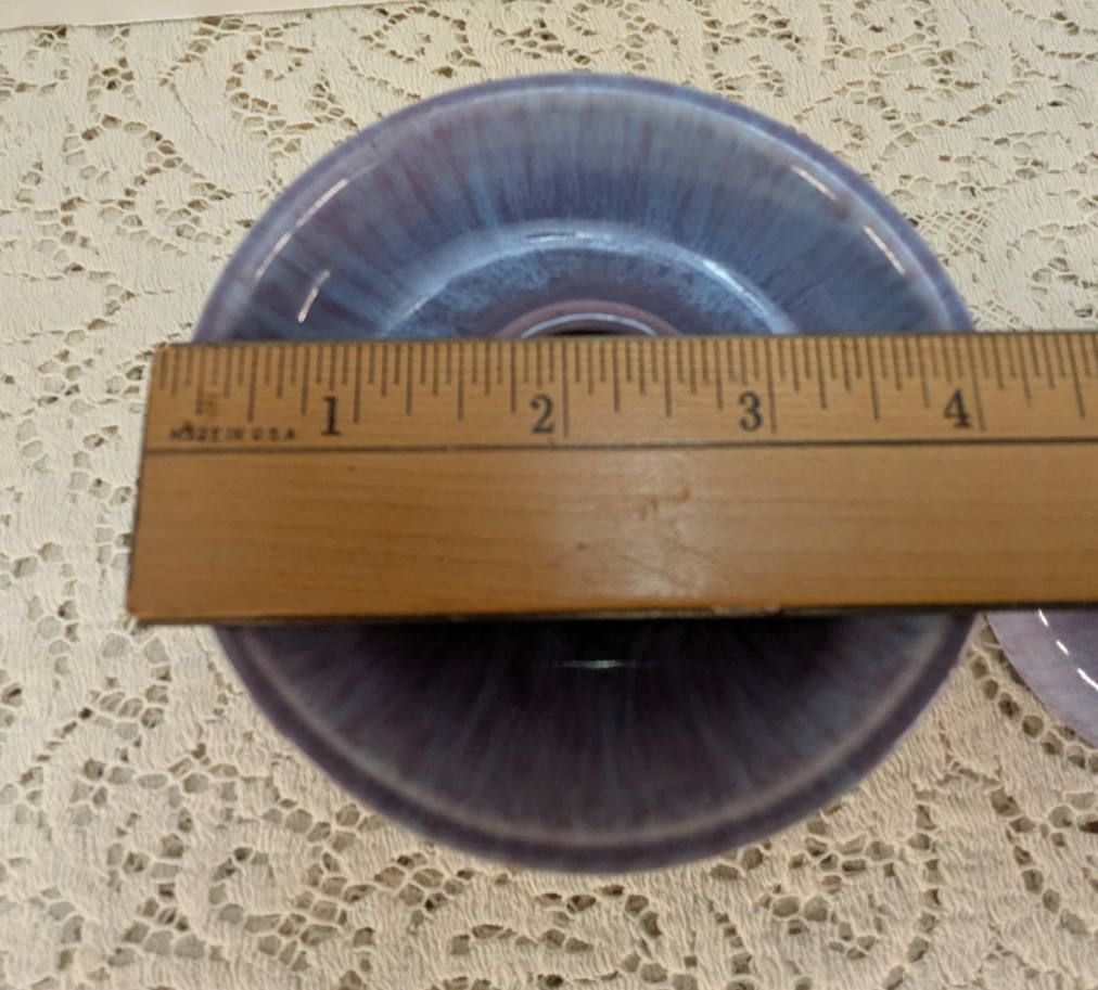 Haeger Pottery Lilac Lavender/blue Drip Glaze Candlestick Holders #336 Vtg MCM