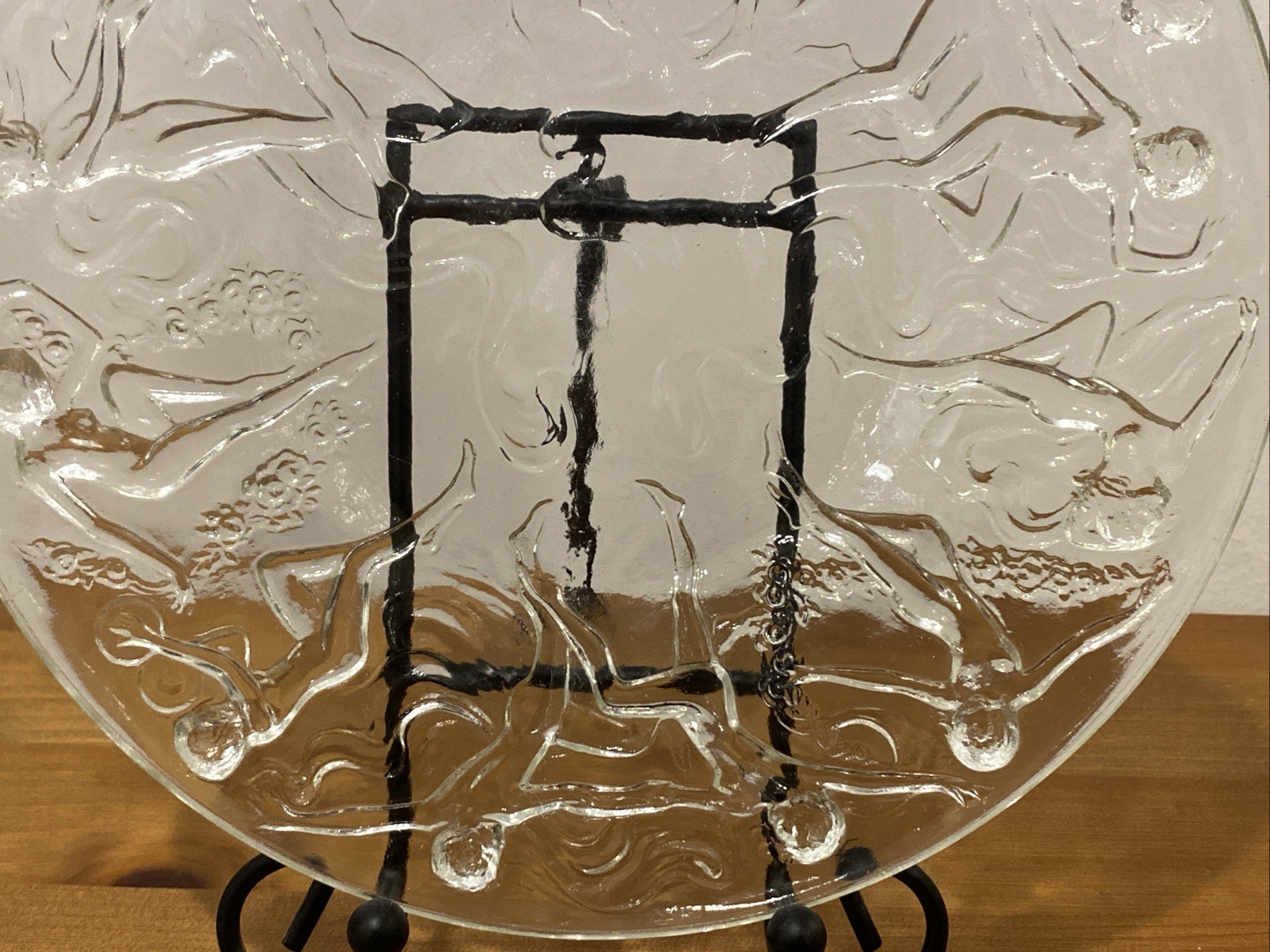 Vtg Consolidated Glass Co. Dancing Nymphs 8 1/4″ Art Deco Nudes Plate 1928-1932