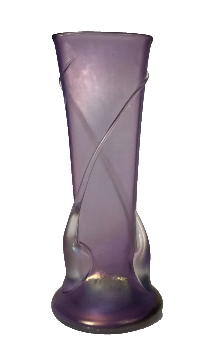 Zellique Studio Art Vase Iridescent Purple Opaque Vase Signed JM Joseph Morel!