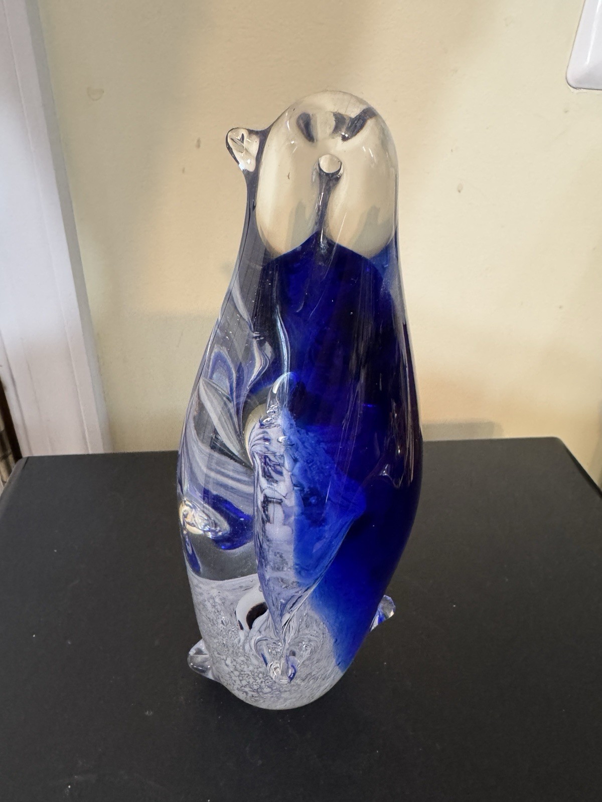 Penco Mother Penguin & Babies Art Glass Figurine Decor Paperweight 7 3/8″ Tall