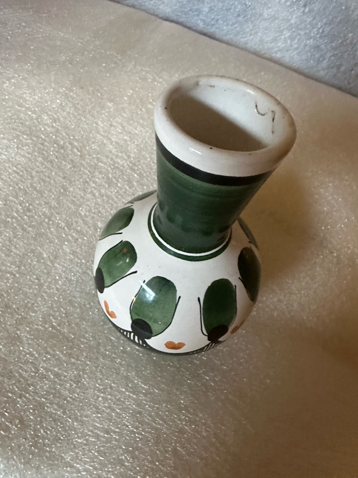 Vintage MCM Hand Painted Elle Keramikk Norse Pottery Vase Norway 931
