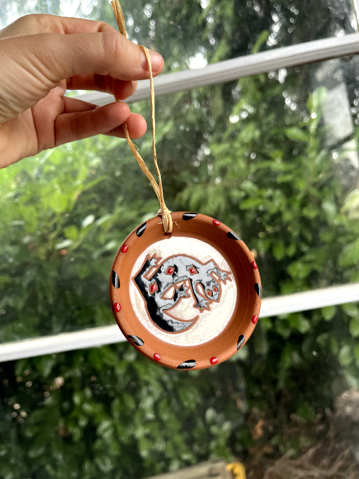 Handmade Southwest Pottery Ornament Christmas Lizard Blazing Desert Pottery