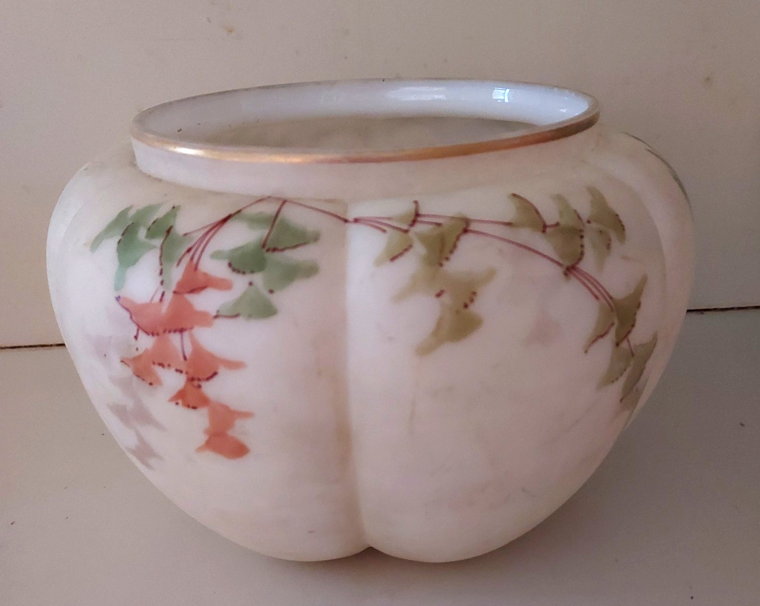 Rare 1880 Smith Brothers Satin Glass Bowl / Vase Mt Washington Opal Victorian