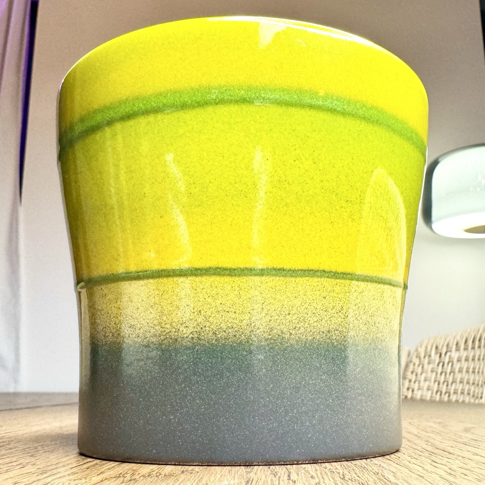 Vintage Scheurich Germany Planter Pot Green Ombre Retro 808-13 Mid Century MCM
