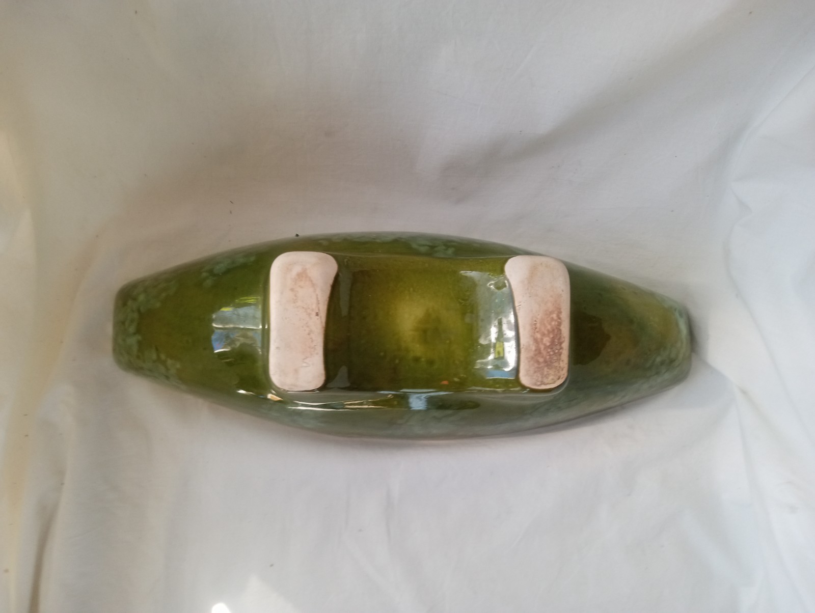 Antique Cookson Pottery Dark Green Planter Unsigned 16″ inches long