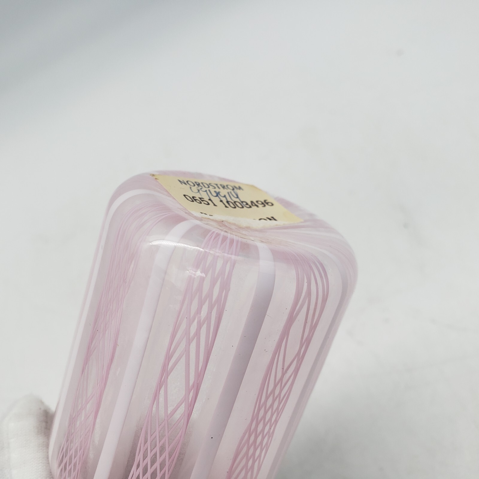 Latticino Glass Perfume Bottle Pink/White/Clear