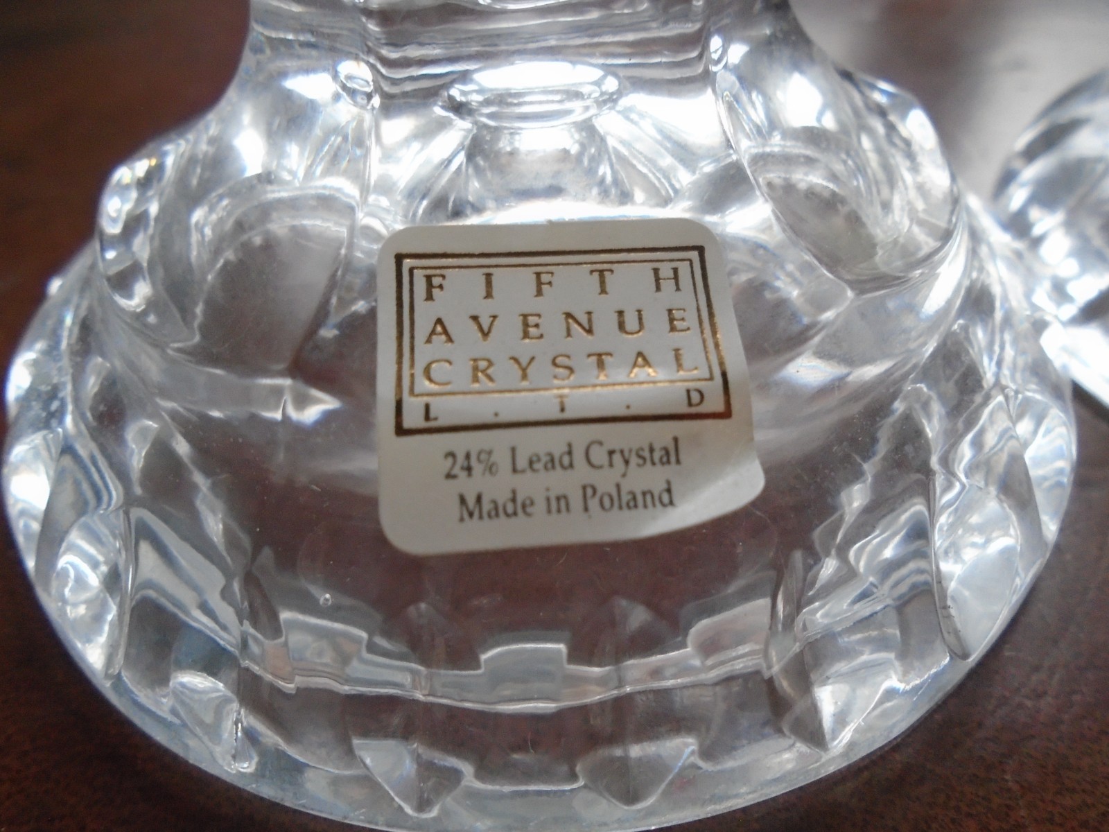Royal Limited CRYSTAL GLASS HURRICANE LAMPS Pair 1995 POLAND 24% Crystal NIB