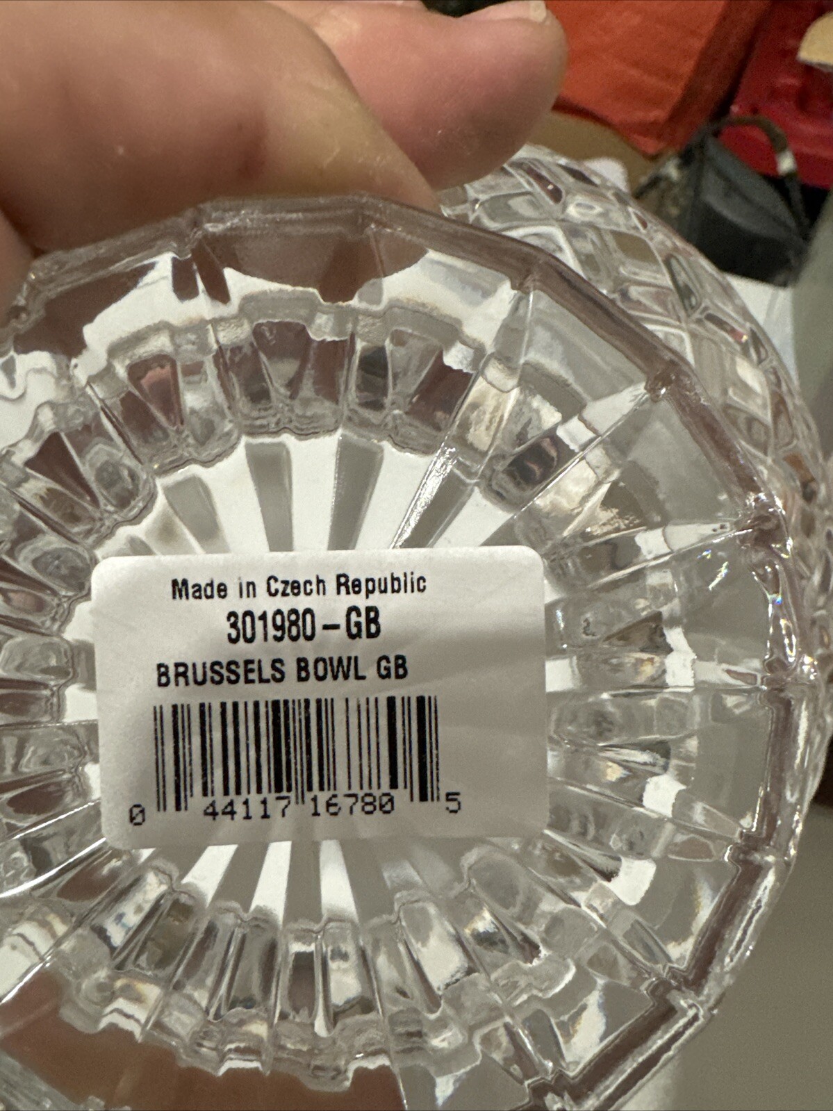 NIB 8 1/2″ Brussels Cut Lead Crystal Bowl Crystal Clear Industries Poland