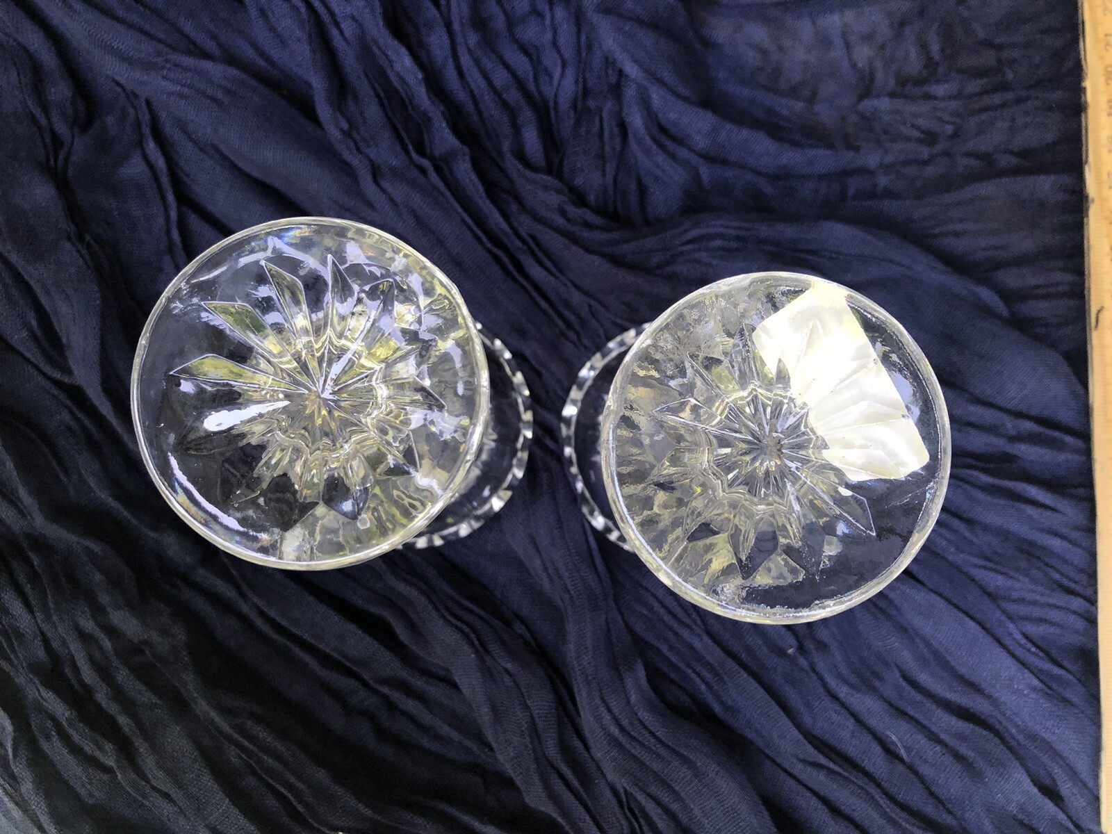 VTG Lead Crystal Bud Vase Pair Yugoslavia 4″ Faceted Crystal Clear Industries