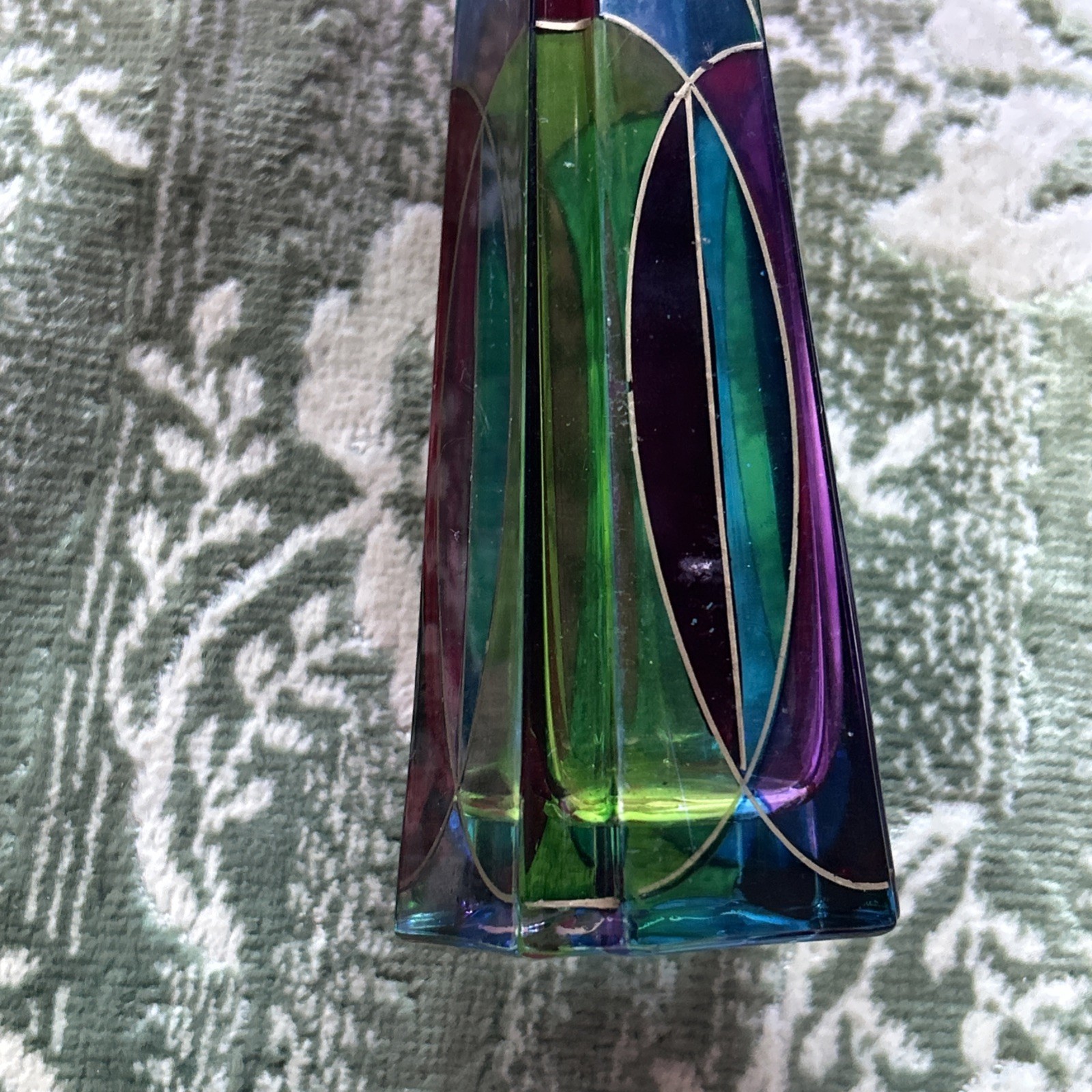 Due Zeta Murano Glass Vase Made in Italy Multi Color Hand Decorated 6.5 Inch