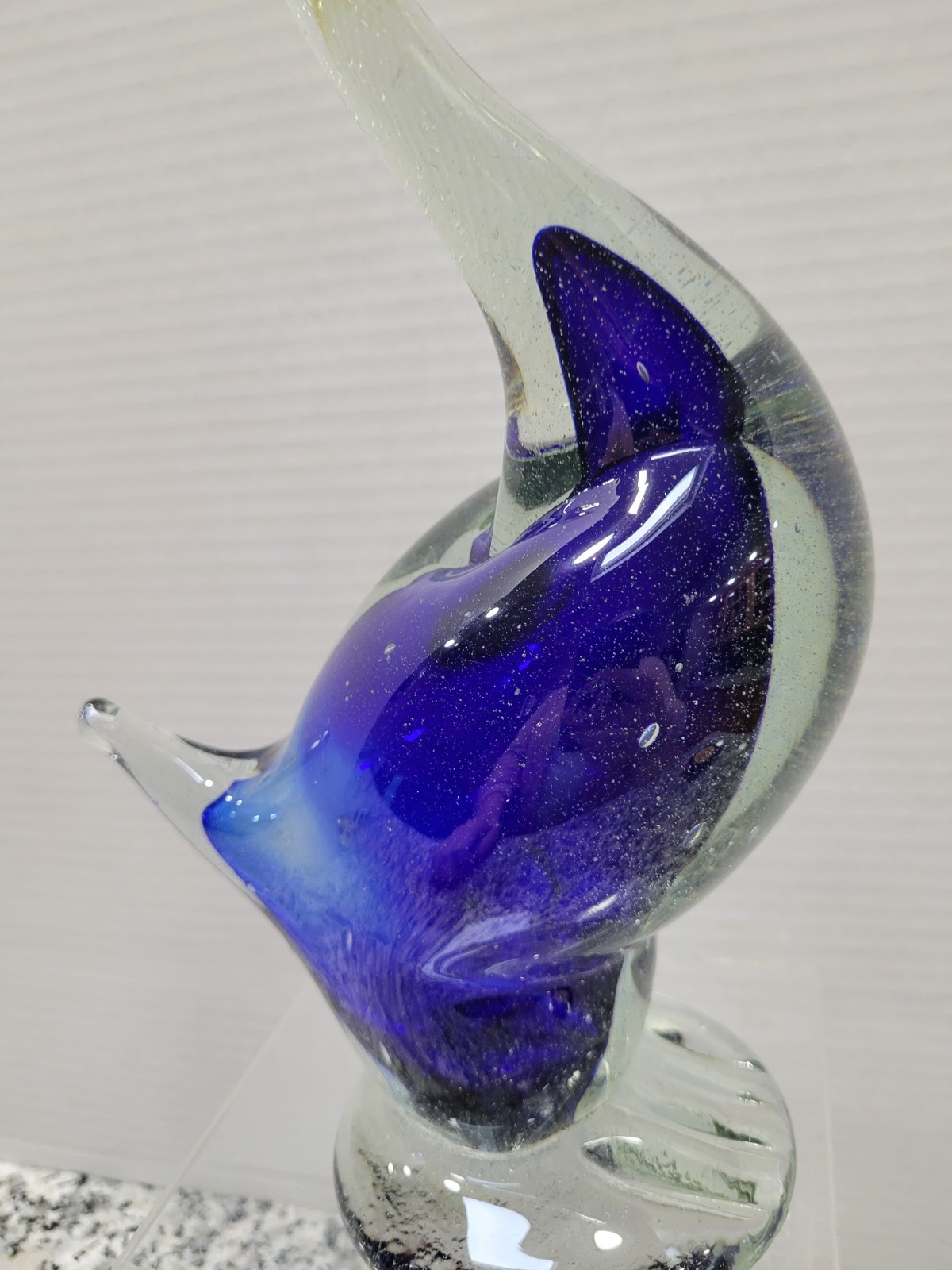 Murano Art Glass Duck Figurine Hand Blown Cased Sommerso Style Sculpture Bird