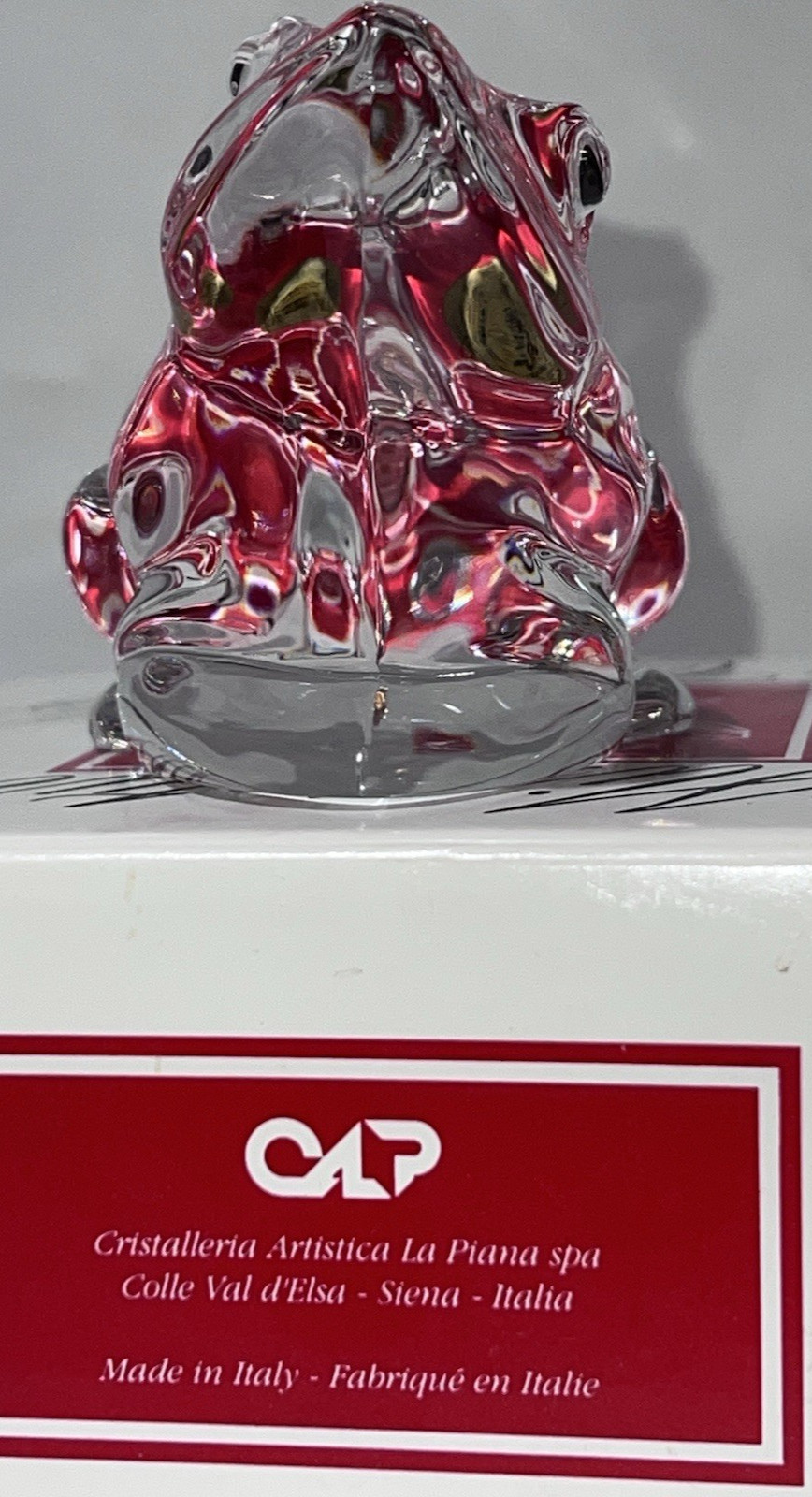 FROG Paperweight Royal Crystal Rock RCR Italy Figurine Cute