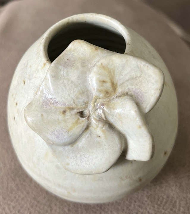 Hand Thrown Ceramic Bud Vase With Lovely Flower
