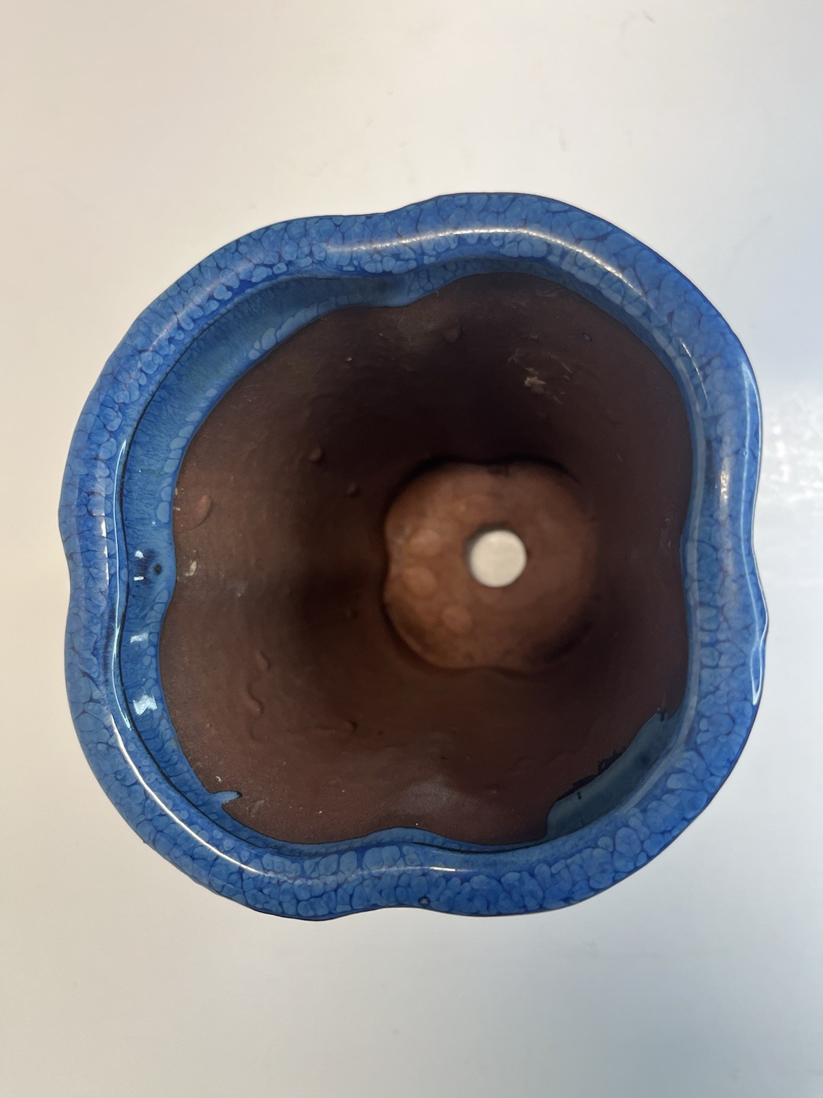 BEAUTIFUL HAND MADE BLUE POTTERY PLANTER 6.5” Tall