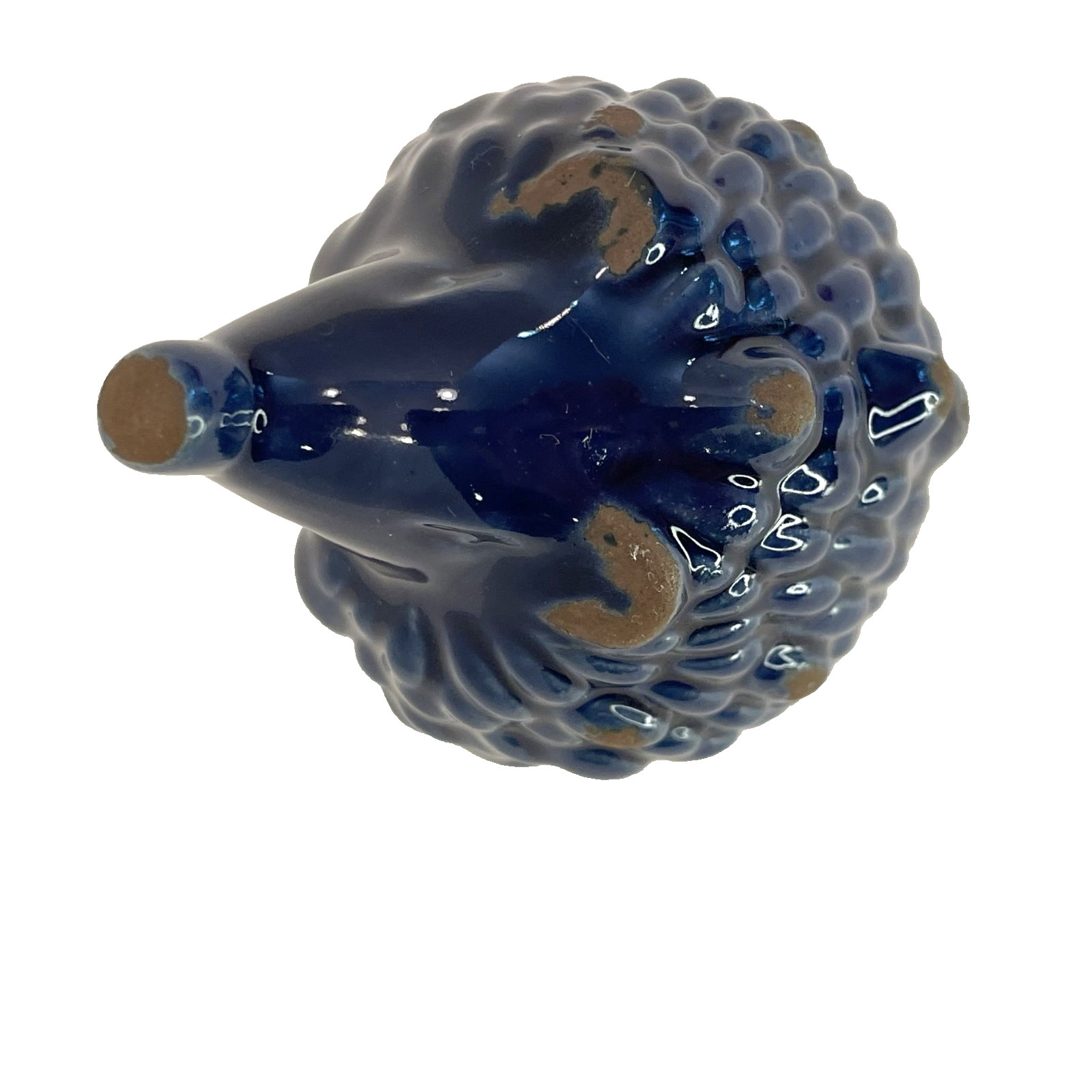 Cobalt Blue Pottery Hedgehog Figurine
