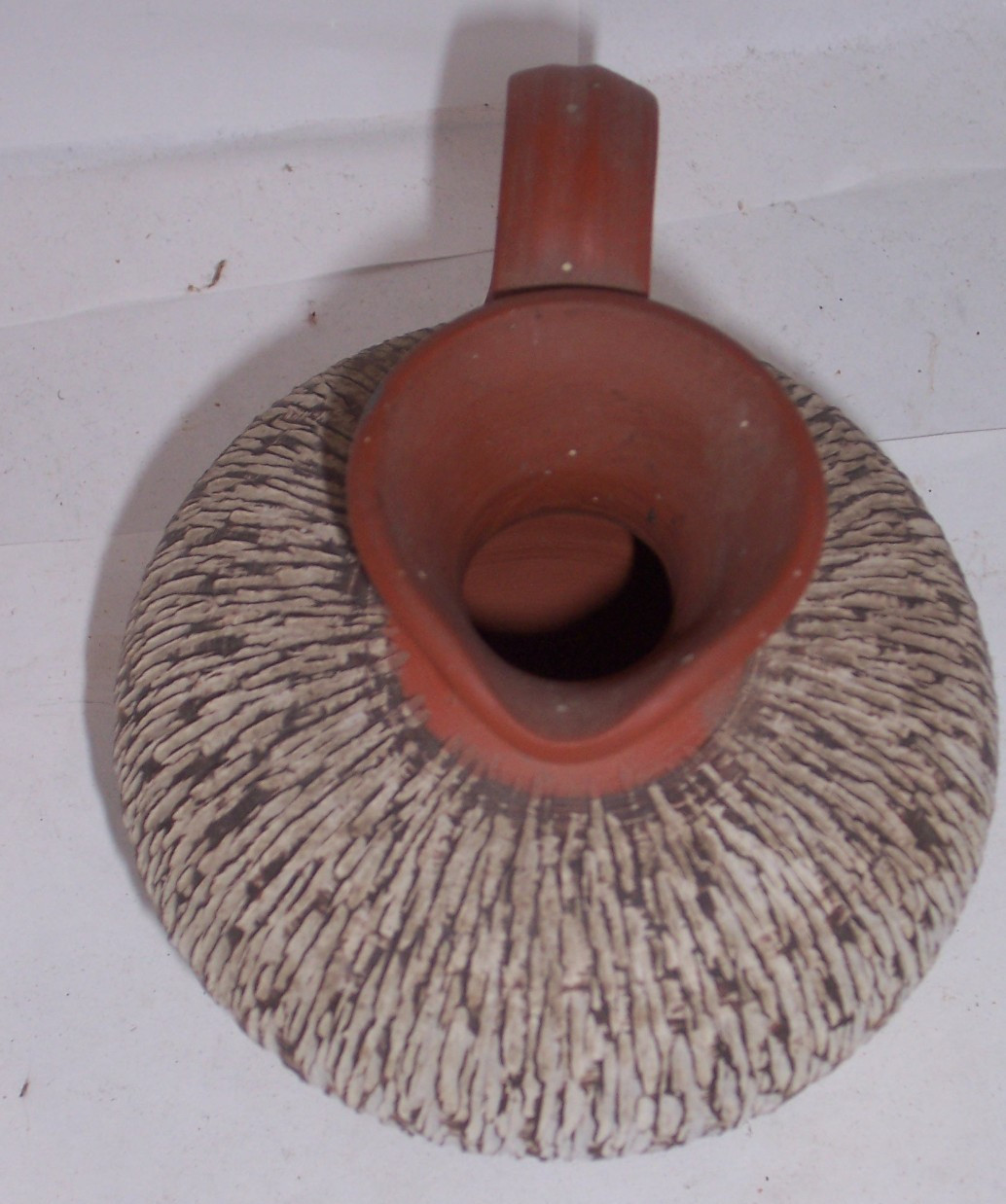 Vintage Handarbeit W. Germany Pottery Terracotta Pitcher Eckhardt Engler “RINDE”