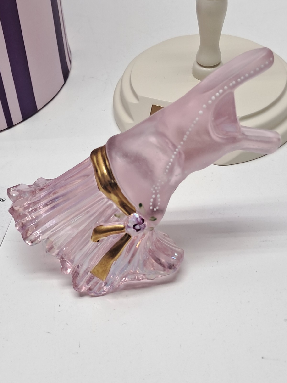 Fenton Glass Legendary Fashions Pink Flapper Dress & Box Limited Edition
