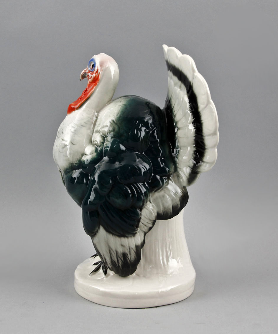 9941207-d Ens Porcelain Figurine Turkey Bird 9 3/8×5 7/8in
