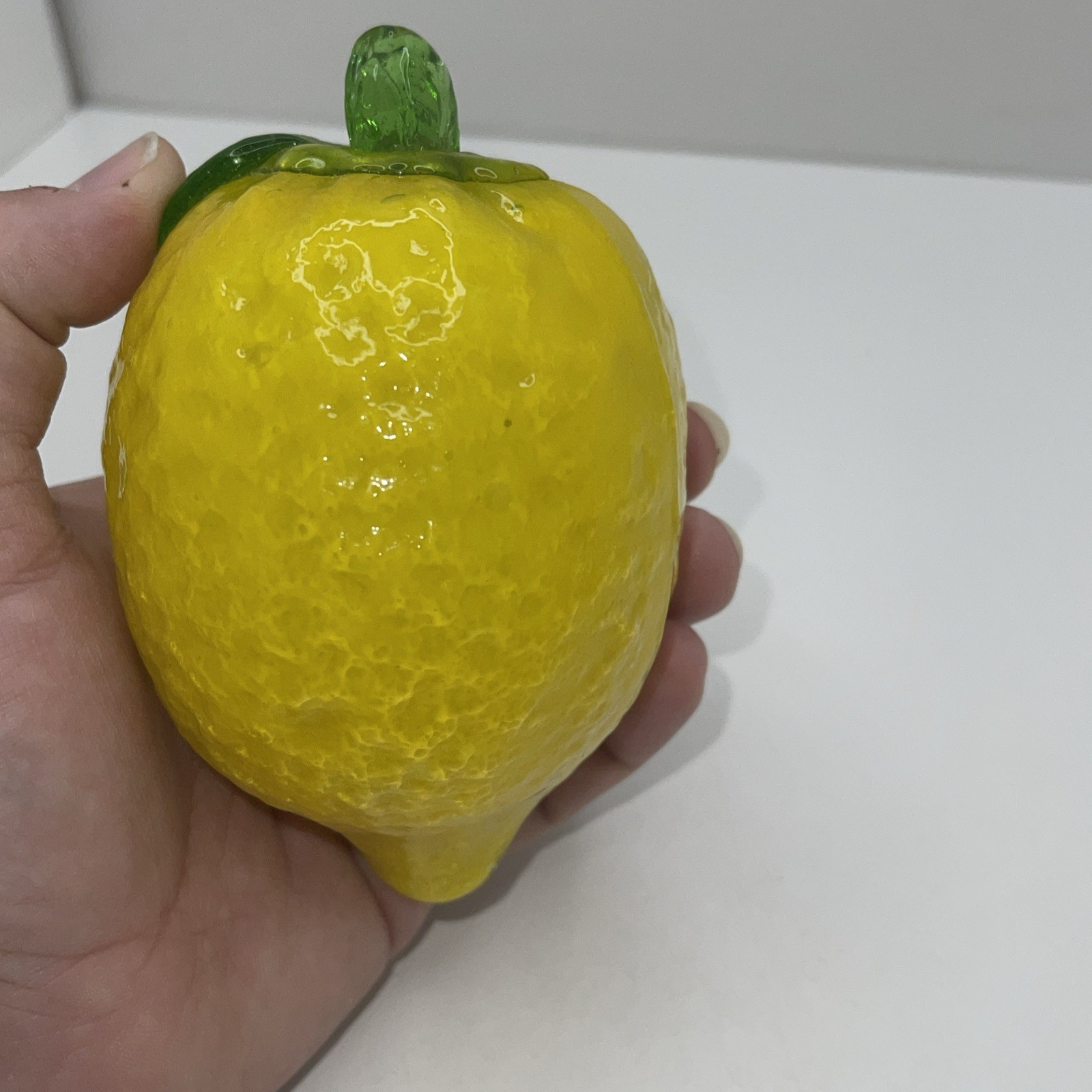 Vintage Murano Style Art Glass Fruit Hand Blown 3 Lemons 1 Orange