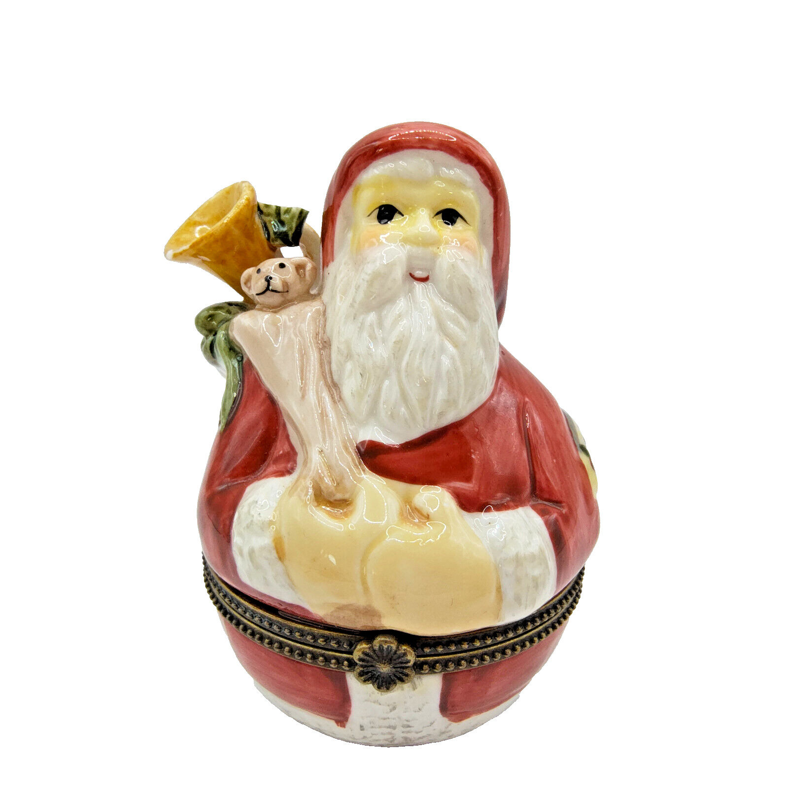 Villeroy & Boch Porcelain Santa Hinged Trinket Box 1748 Christmas Figure 3.5″