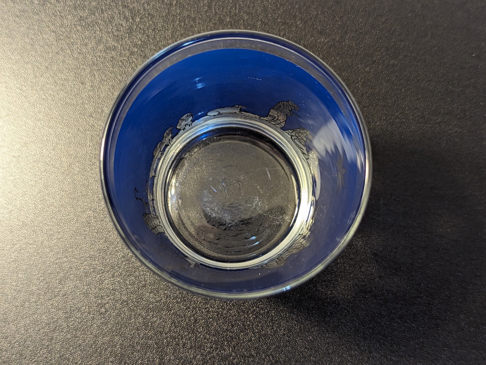 Vintage Libby Blue / Clear, 8 oz Votive, Glass Candle Holder / Tumbler.