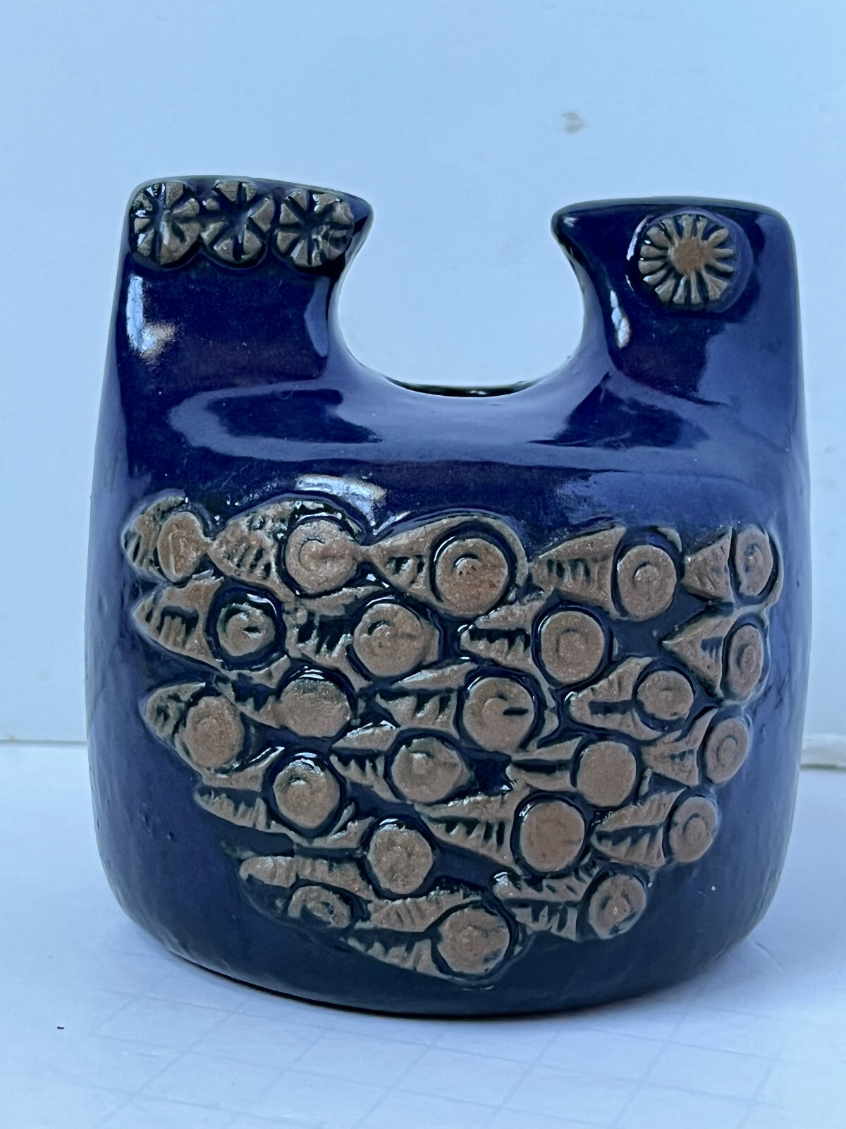 Vintage Lisa Larson Bird Candle Holder in blue Gustavsberg studio work Sweden