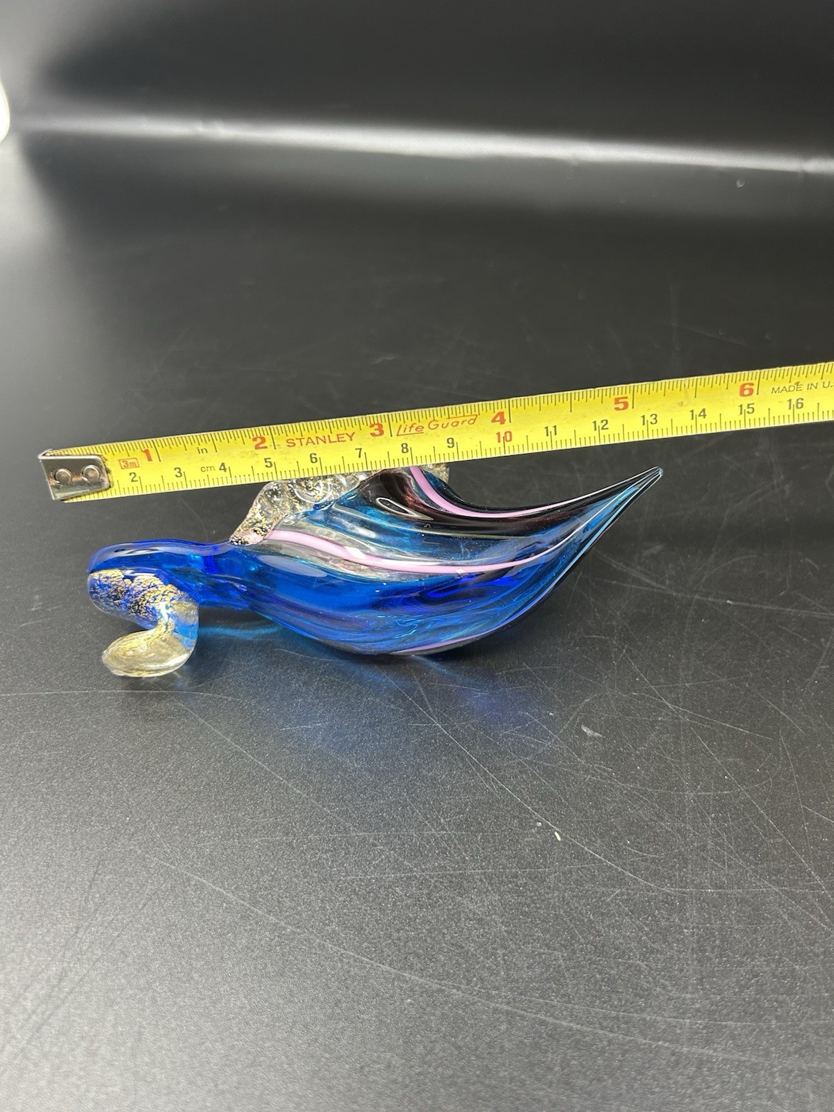 Red Blue Gold Gilt Glass Slipper VetreriaStripe
