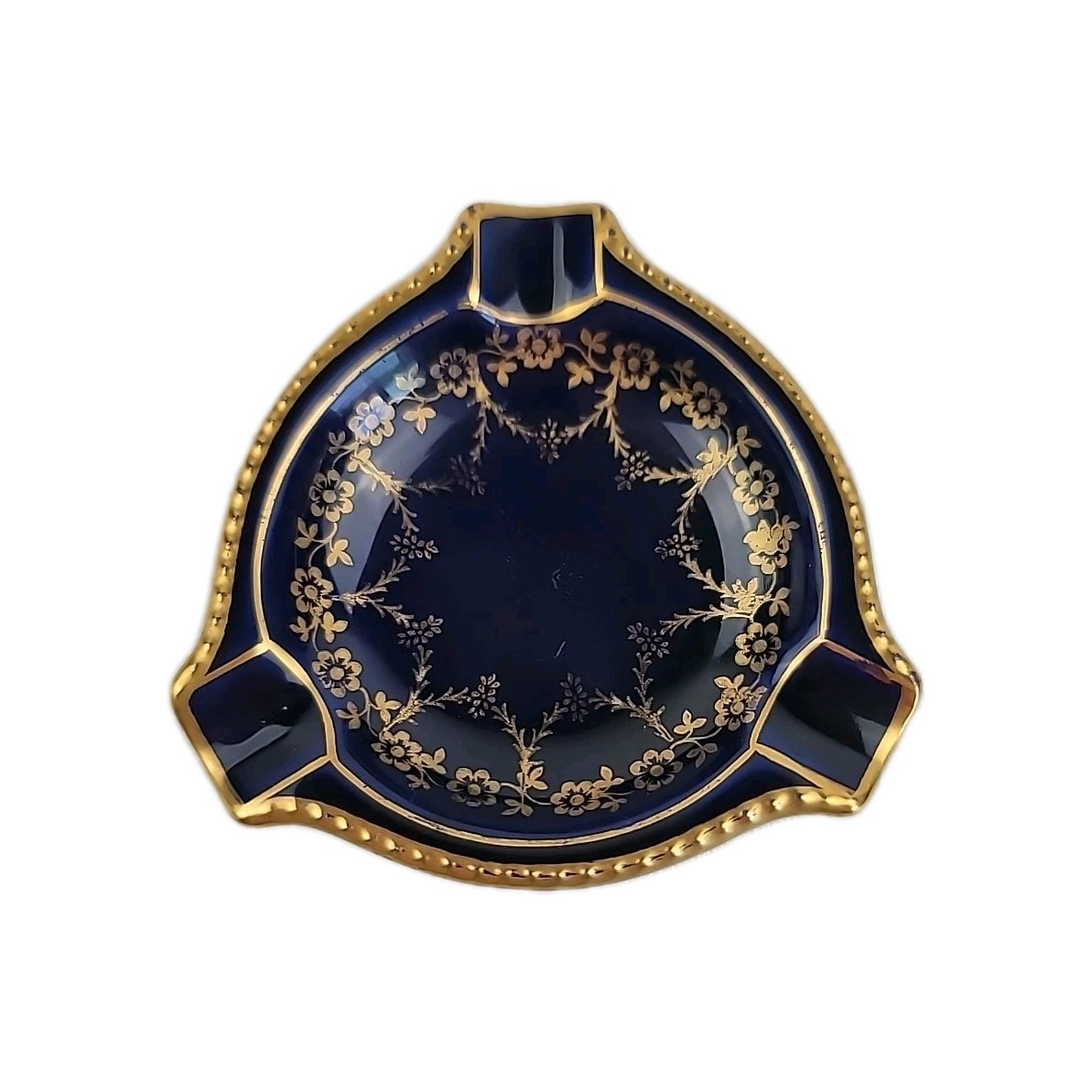 Echt Schumann Cobalt Blue Ashtray & Gold Trim 3.25″