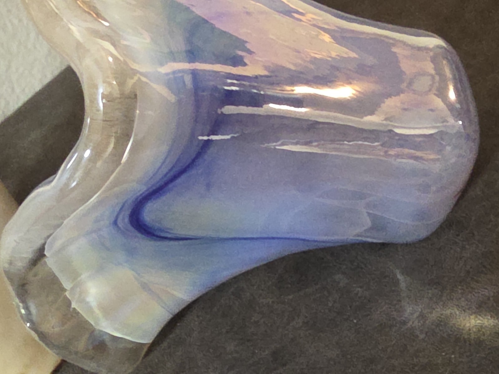 Lavorazione Murano Bud Vase Rainbow Swirl Green/Blue/Pink 2.25″L x 2.25″W x 8″H