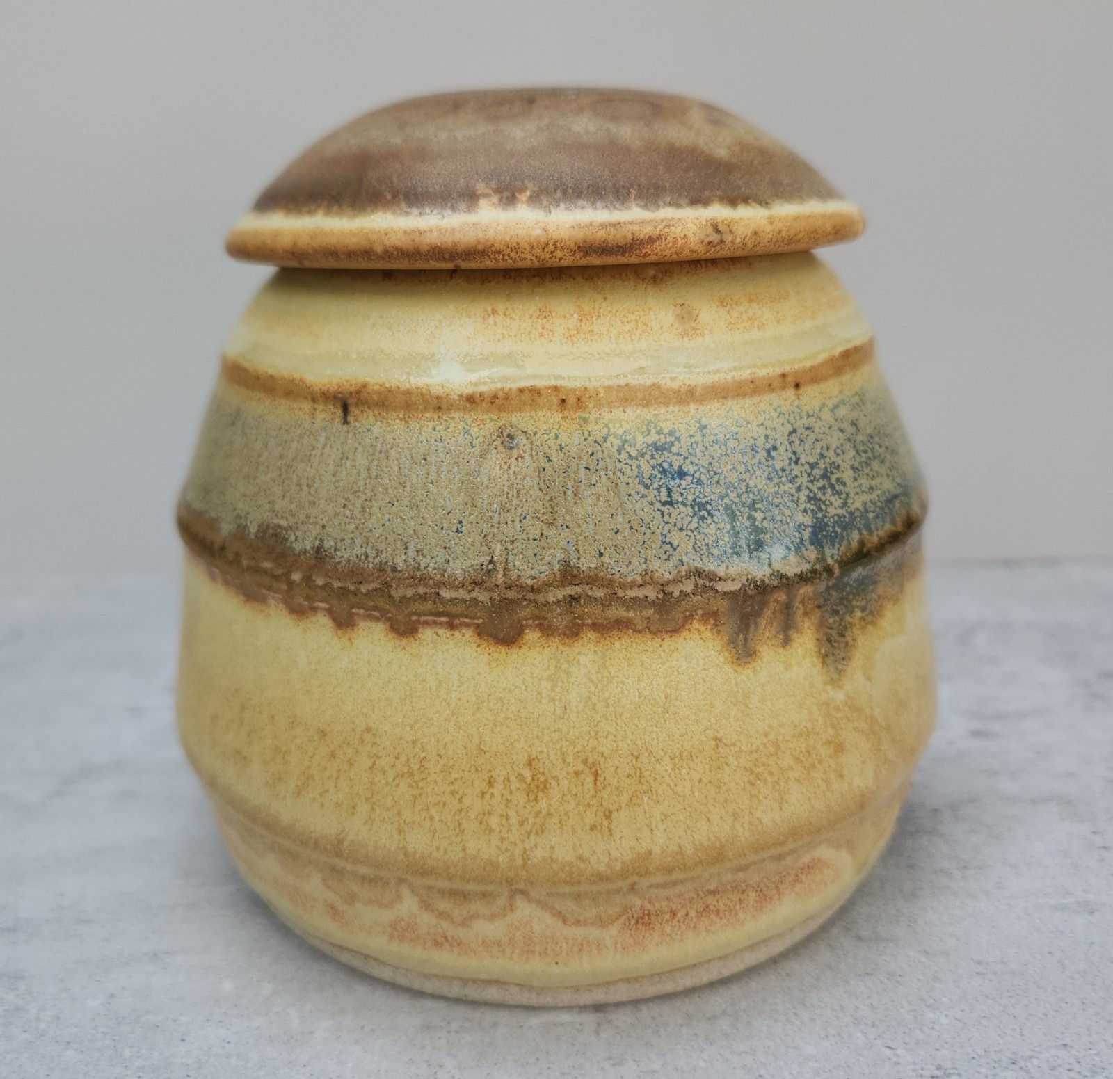 Vintage 1990s Studio Ceramic Pottery Earthenware Lidded Pot • Signed…