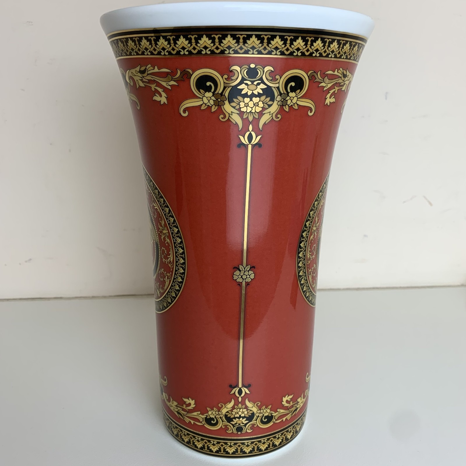 Versace Rosenthal Medusa Red Medium Vase 10 1/4″ 26cm