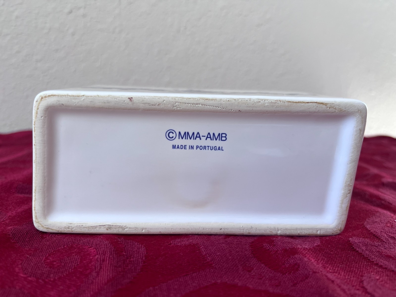 Vtg MMA-AMB Metro Museum of Art Repro Delft Blue Flower Frog Brick Portugal