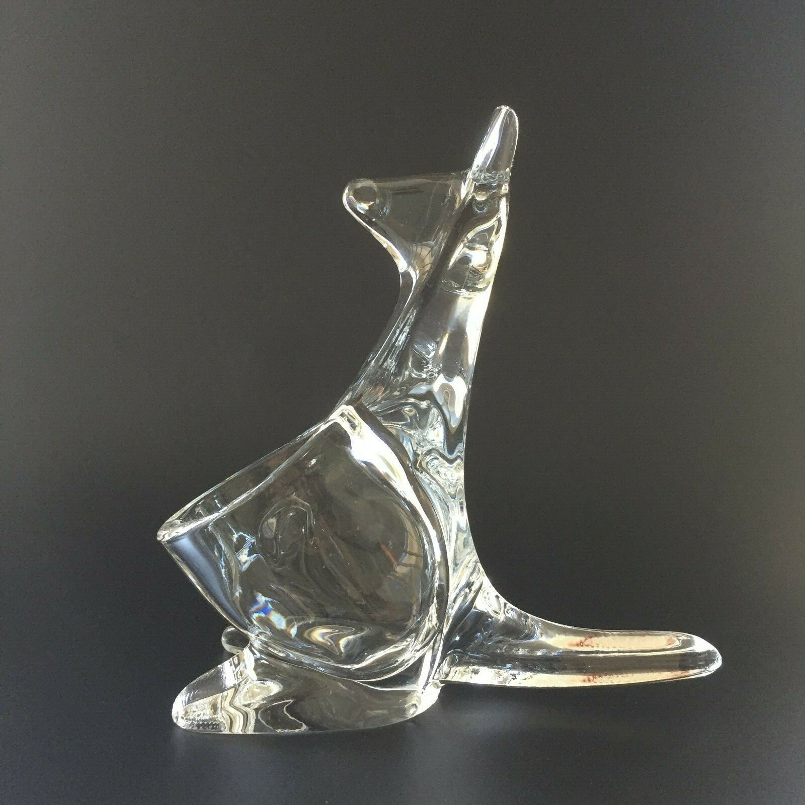 Modern Blown Art Glass Kangaroo Pencil Holder – Paperweight Abstract Sculpture