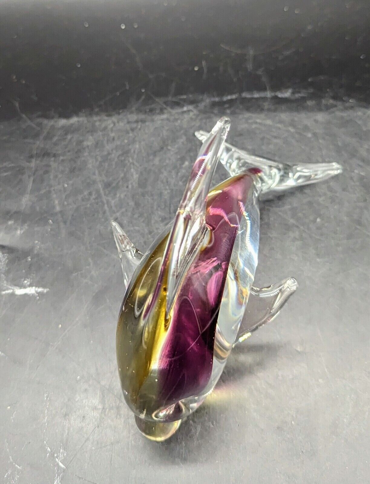Vintage V. Nason Murano Art Glass Dolphin Figurine Paperwork 6″ Nautical Venice