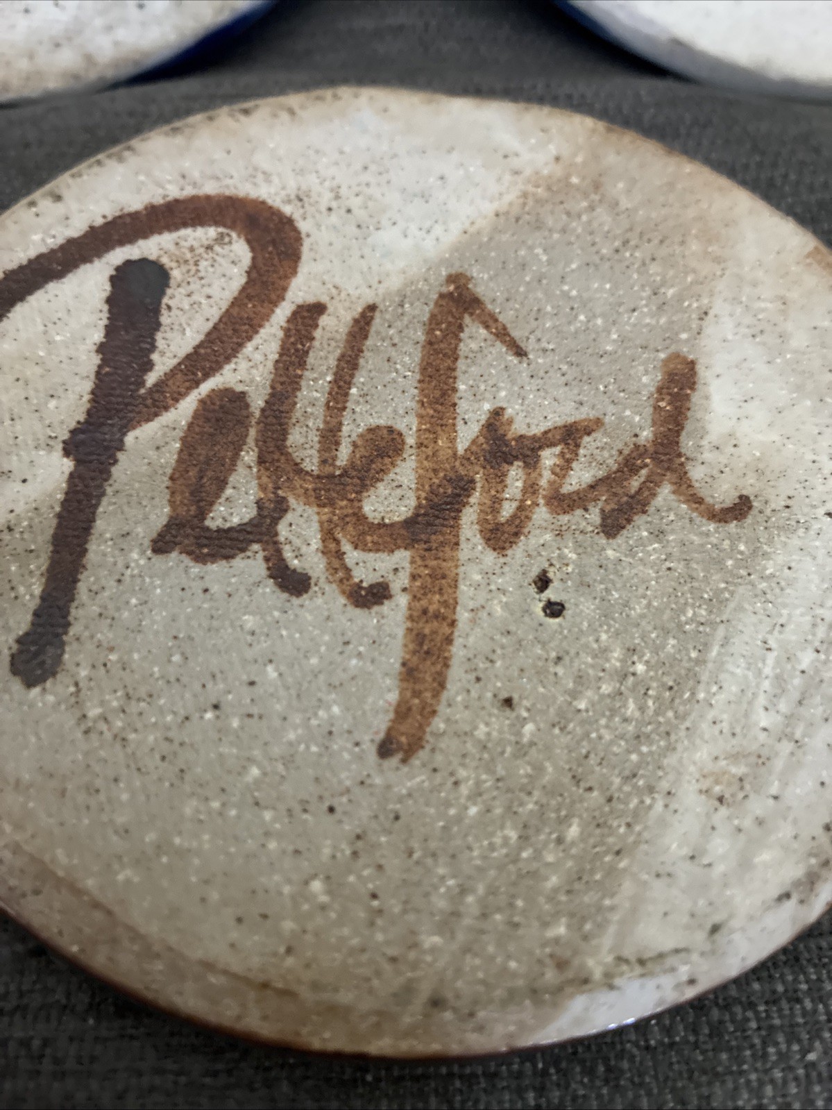Vintage Set Of 3 Studio Pottery Trivet Coaster Signed Petteford Bird Motif Art