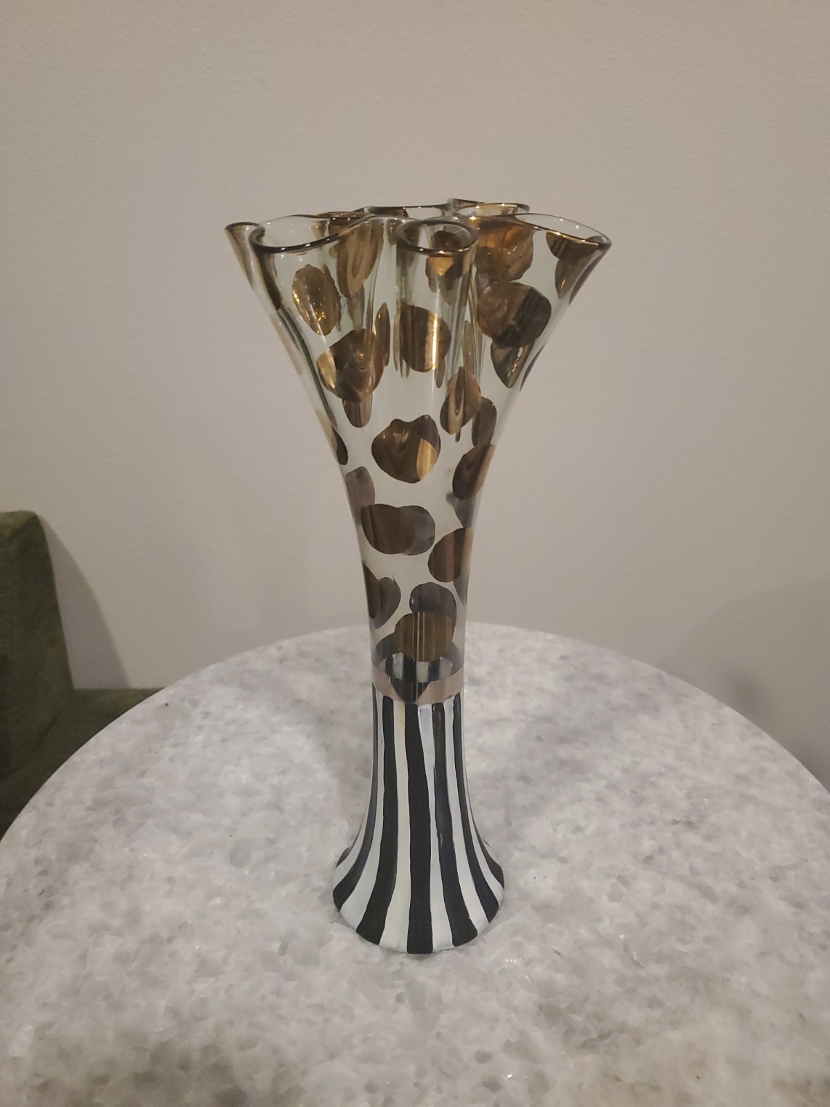 MacKenzie-Childs Circus 10 5/8″ Ruffled Clown Vase