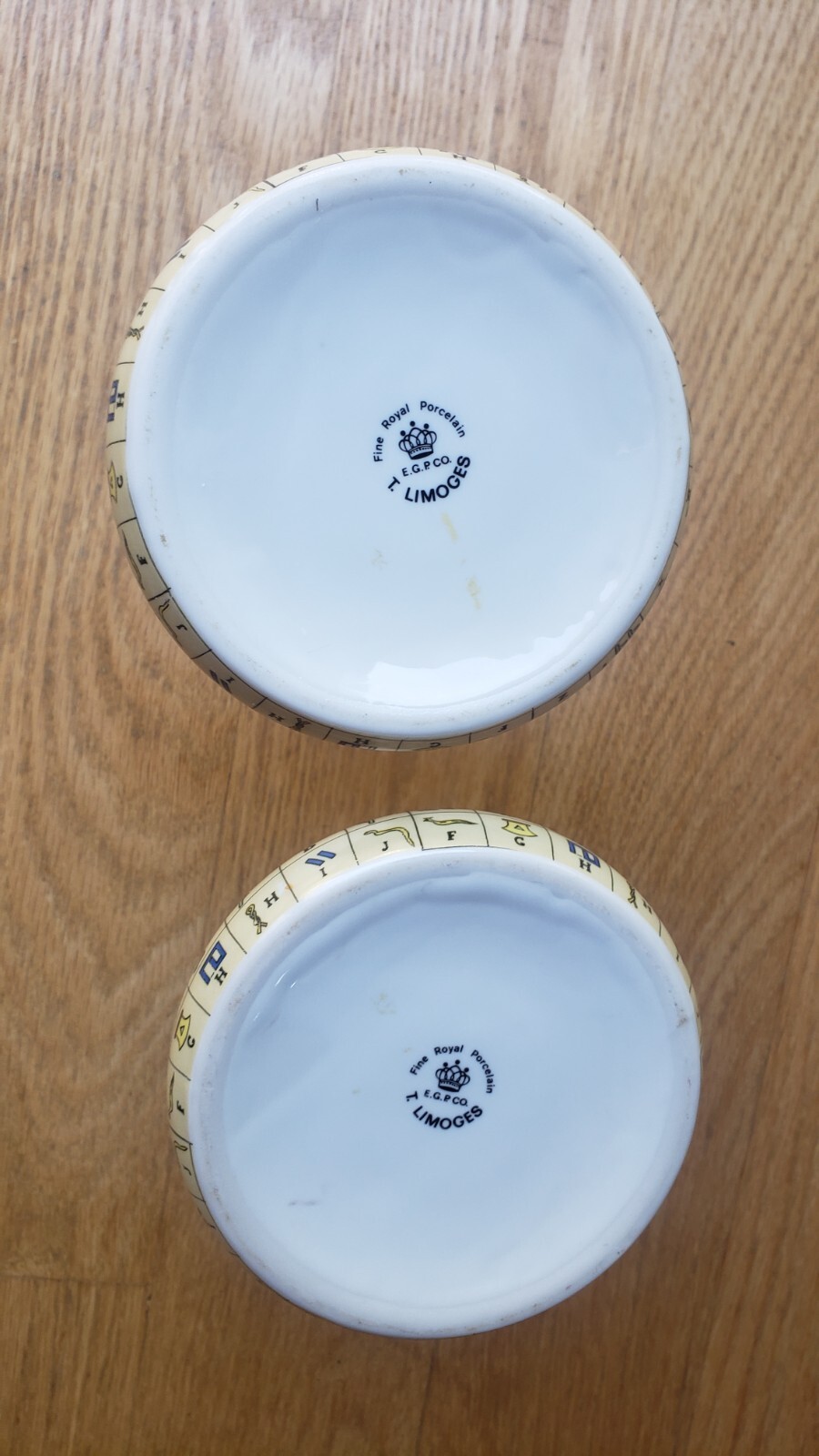 Vintage Pair Egyptian Fine Royal Porcelain T. Limoges Bud Vases