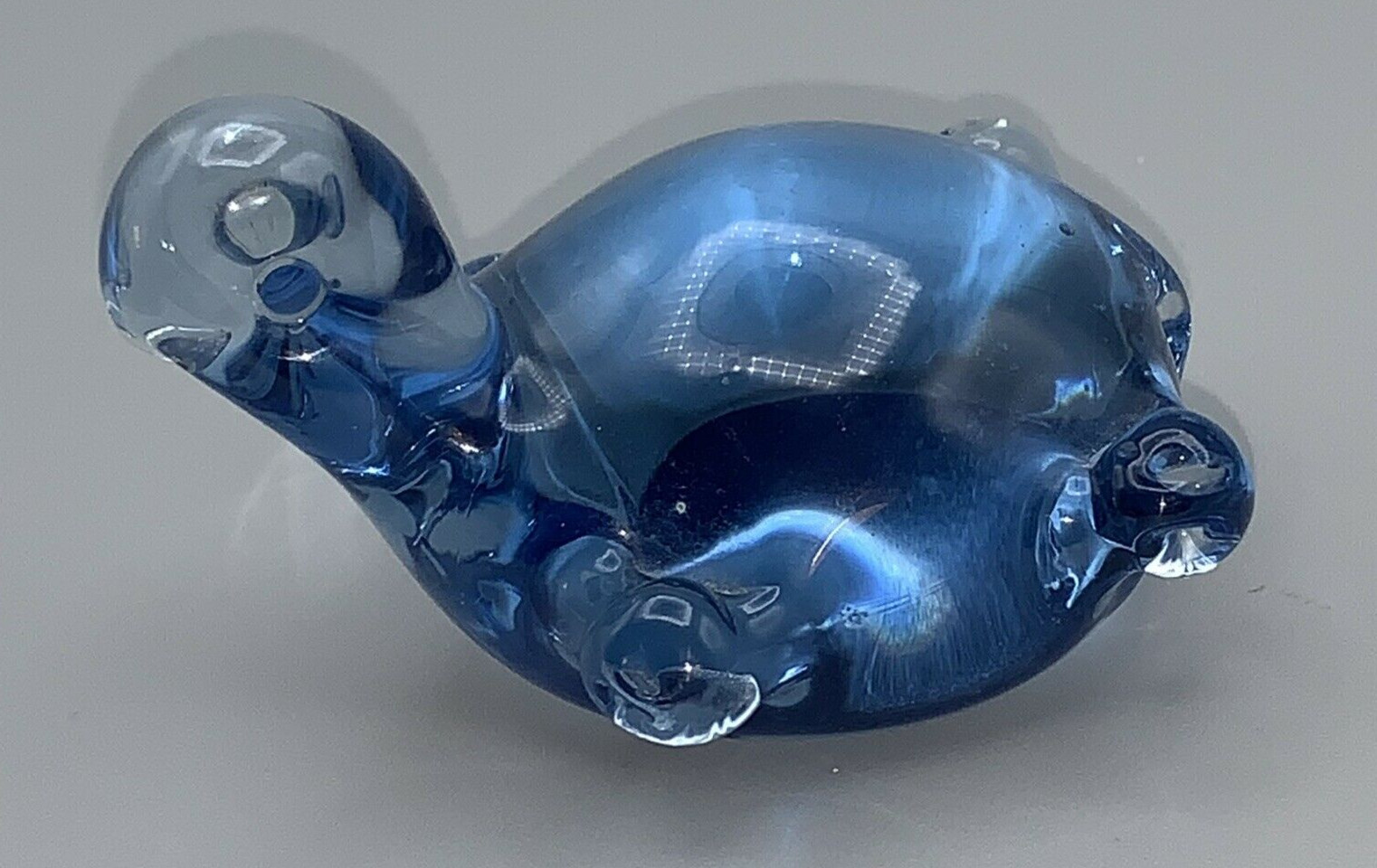 Turtle Blue Glass Figurine/ Paperweight /3.25″ l x 2.25″ w