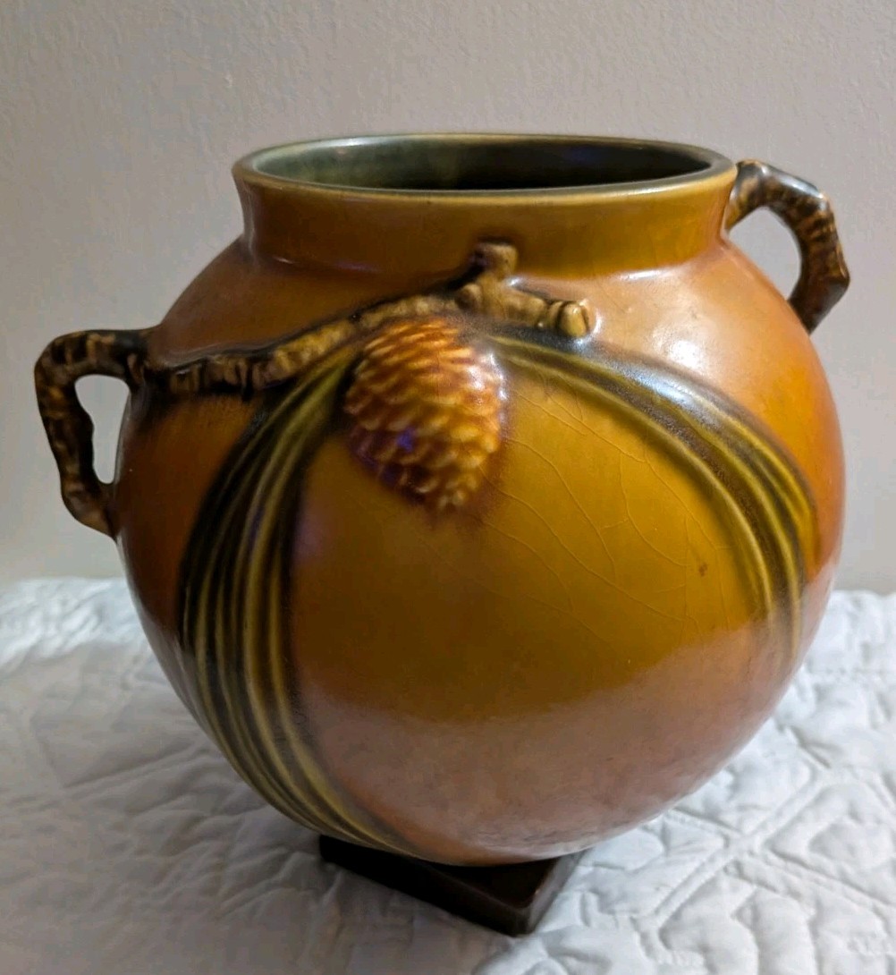 RARE “EARLY” ROSEVILLE PINECONE POTTERY FLOWER PLANT BOWL VASE