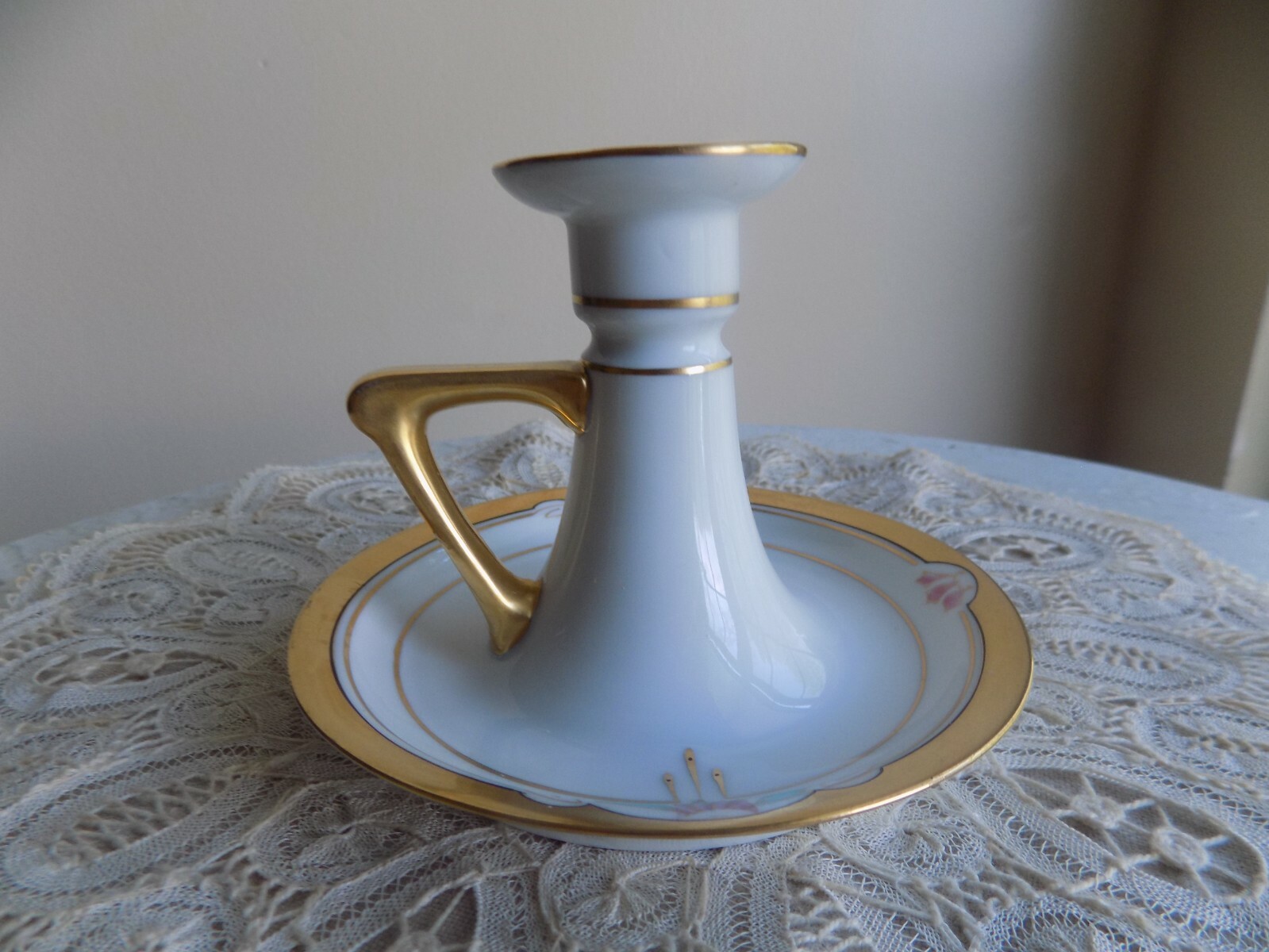 Antique Pickard Hand painted Candle Holder Art Deco