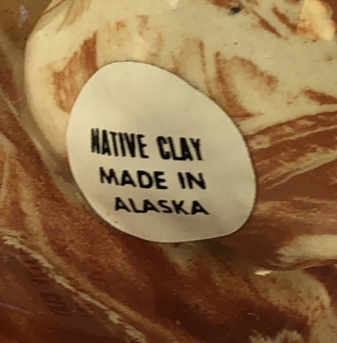 Vtg Swirl Made In Alaska Native Clay Bear Cub Cigar Ashtray 6 1/8”x 5 3/4”