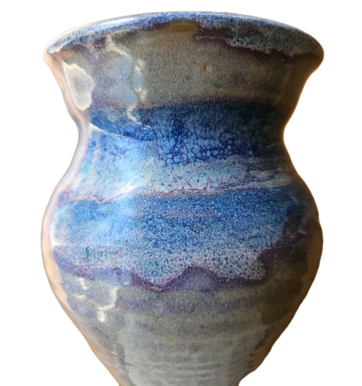 Blue Drip Studio Pottery Vase By Alun Ward Blue Ridge Va 2006 Vintage EUC
